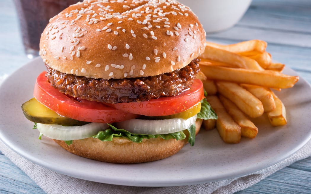 A plant based non-meat burger.