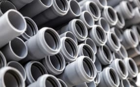 Stock photo of plastic pipes.