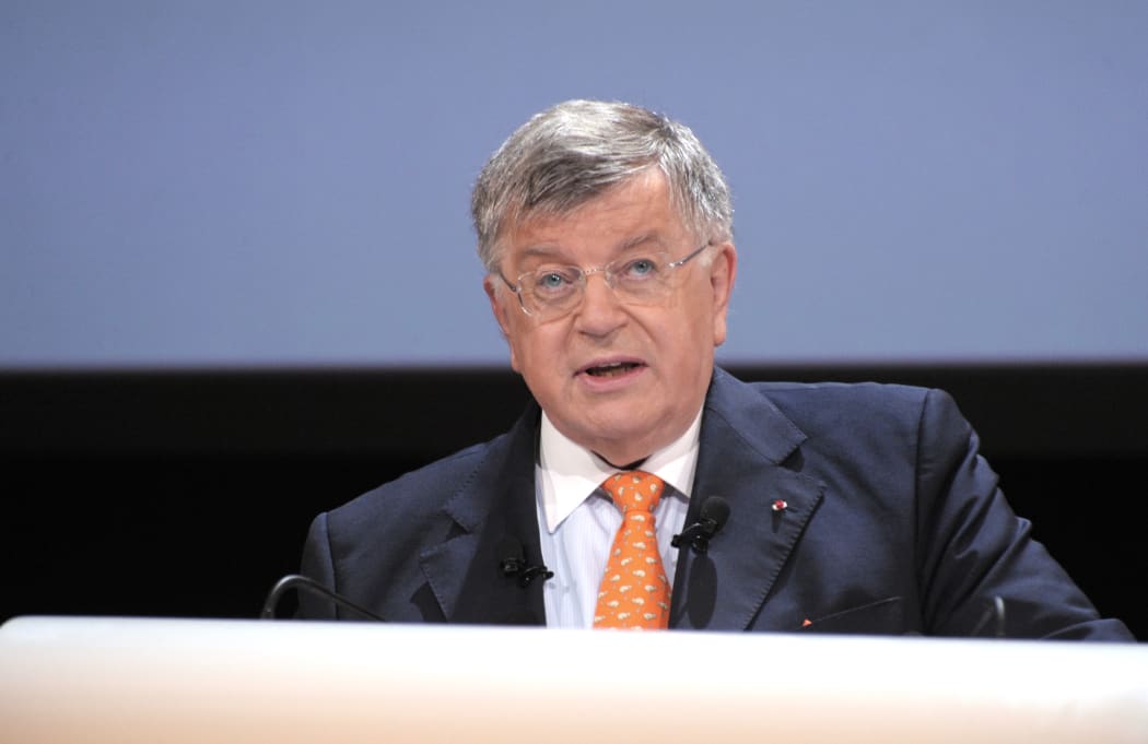 France Telecom's President Didier Lombard delivers a speech in 2010 in Paris during a general meeting.