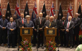 Senator the Hon Penny Wong, Minister for Foreign Affairs and Hon Richard Marles MP, Deputy Prime Minister and Minister for Defence, Hon John Rosso MP, Deputy Prime Minster and Minster for Lands, Physical Planning, Urbanisation and Immigration and Hon Justin Tkatchenko, CBE, BEM, ISOP MP, Minister for Foreign Minister hold a press conference at APEC Haus, Port Moresby, Wednesday 19 June 2024, as part of the PNG Ministerial Forum.