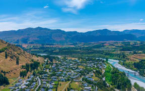 Aerial view of residential houses at Queenstown, New Zealand