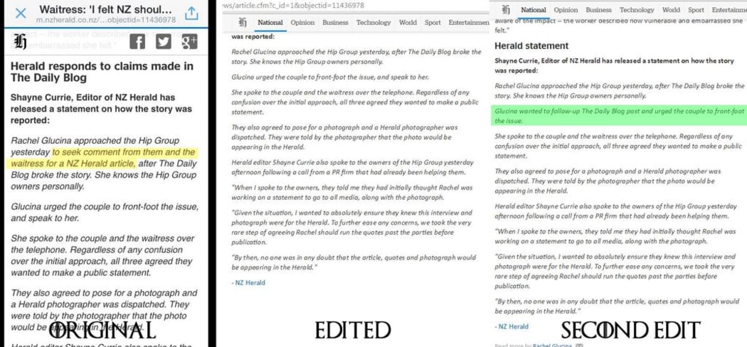 Edits to the story.