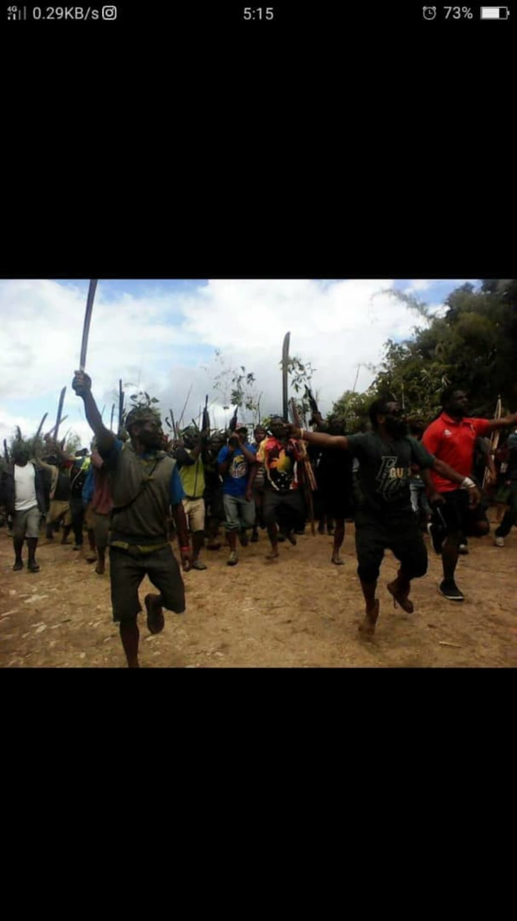 Angry tribesman take to the streets in Mendi in Papua New Guinea.