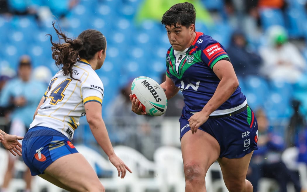 Laishon Albert-Jones of the Warriors, One New Zealand Warriors Women v Parramatta Eels Women.