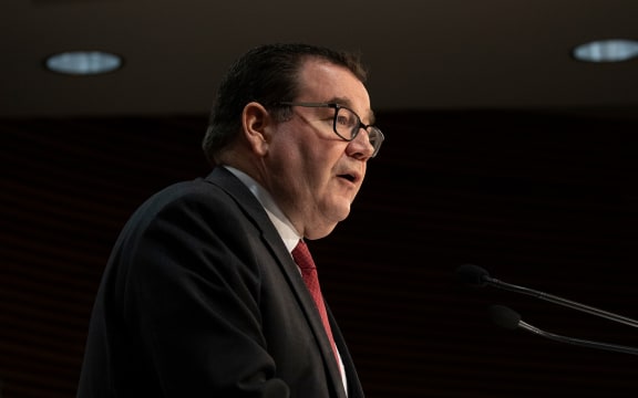 Minister of Finance Grant Robertson delivering a pre-Budget speech on 7 May, 2020.