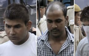 (from left) Akshay Thakur, Vinay Sharma, Mukesh Singh and Pawan Gupta at an earlier court appearance.