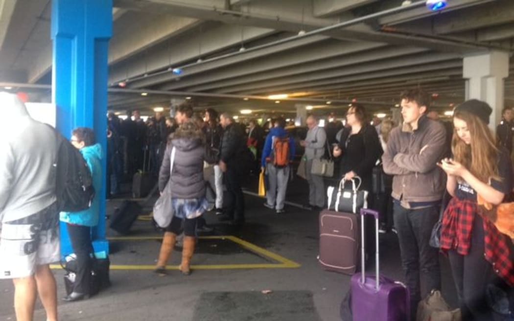 Passengers at Auckland Airport's domestic terminal.