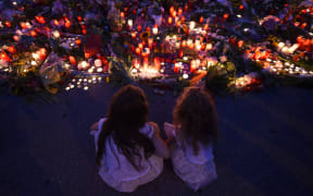 A make-shift memorial in Munich, where a teenage gunman killed nine people.
