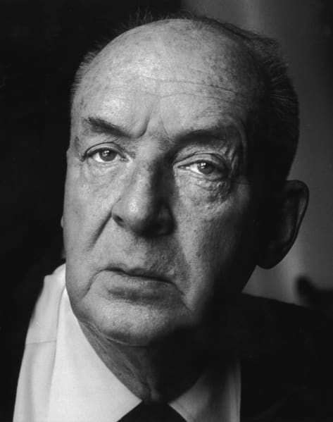 1964 headshot of Russian-born writer Vladimir Nabokov (1899 - 1977) in a shirt and tie, Switzerland.