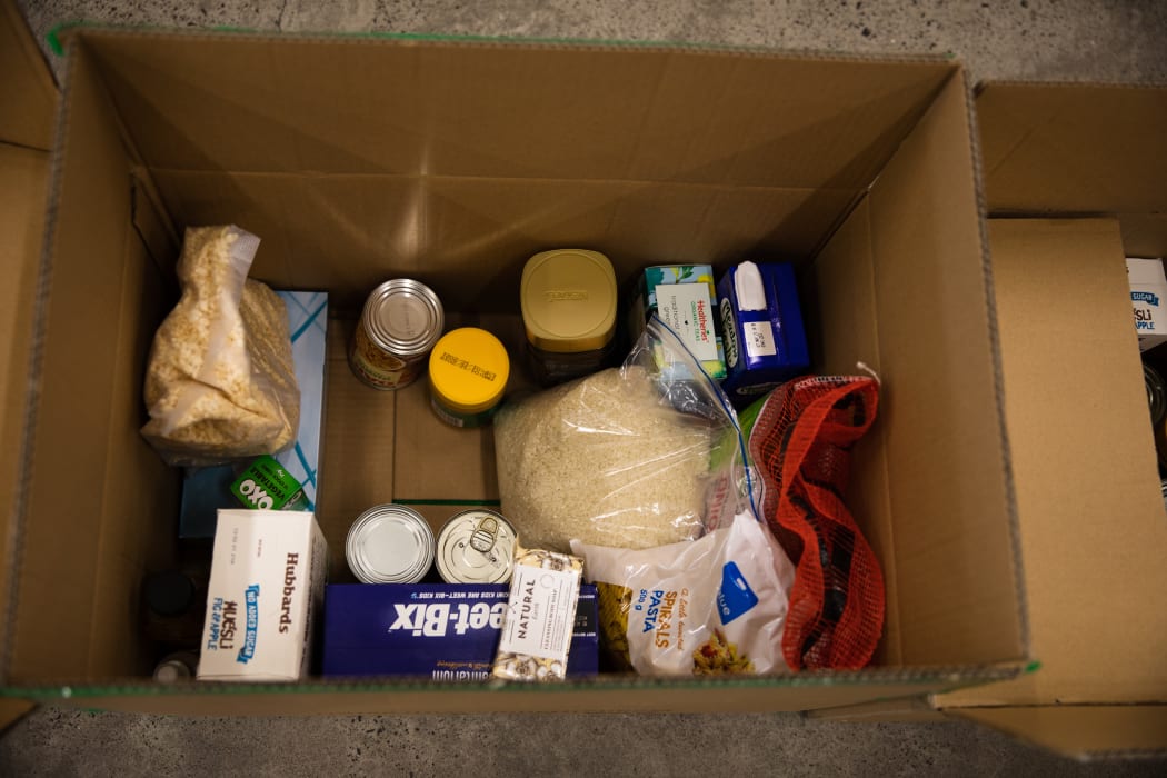Food parcel at BBM HQ in Manukau.