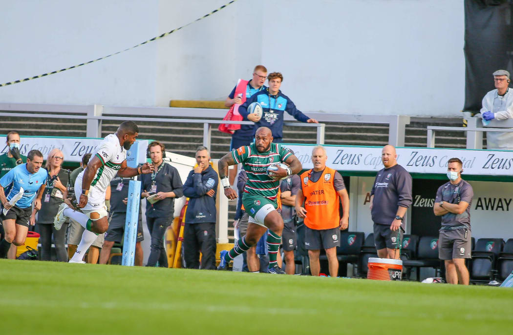 Nemani Nadolo in action for Leicester Tigers against London Irish.