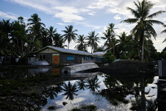 The Maritime Academy is flooded at every high tide on the island of Amatuku. According to a former student, the litoral has lost ground for ten years. The rising waters should make the Pacific low islands unviable long before they disappear.
