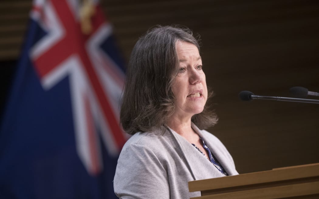 Director of Public Health Dr Caroline McElnay hold the Covid update press conference on Friday.