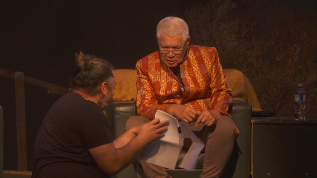 Rawiri Paratene onstage for Peter Paka Paratene.