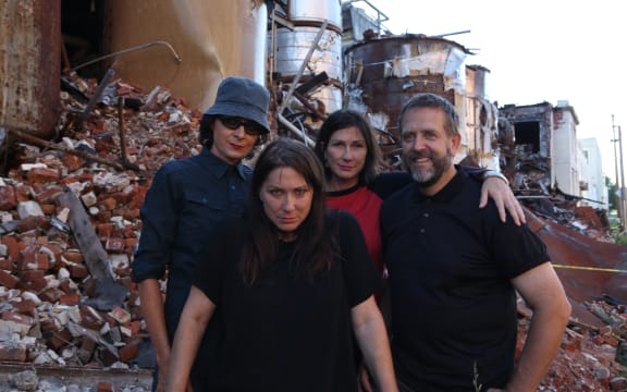 The Breeders: L-R Josephine Wiggs, Kim Deal, Kelley Deal, Jim McPherson