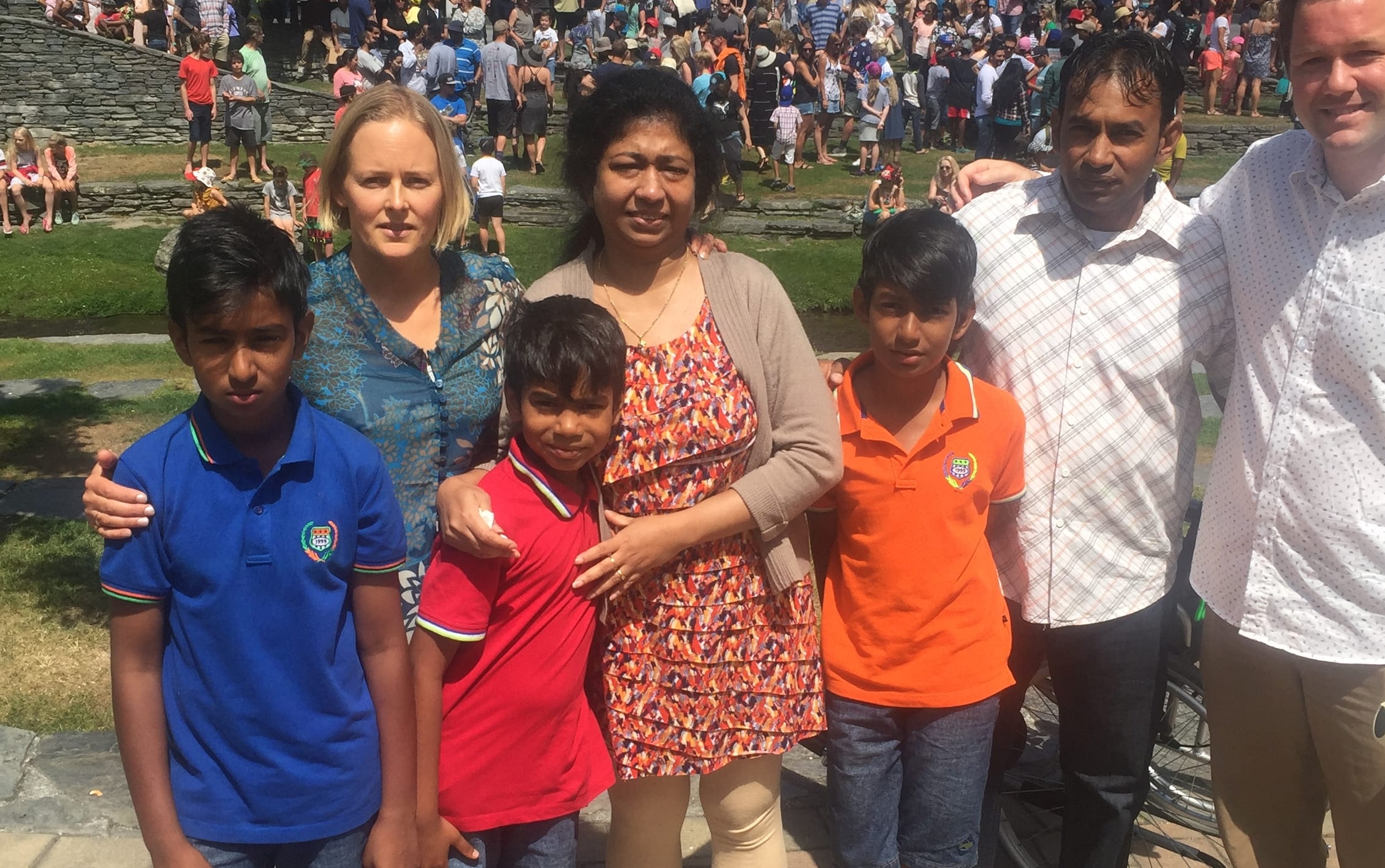The Amarasinghe family have the support of the town and local MP Hamish Walker (right).