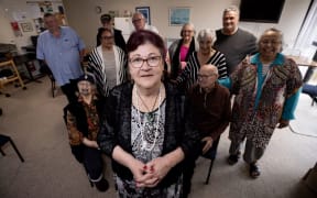 Lisa Howard (front) and friends at Ellerslie's Ladies Mile's public housing complex have been banned from having afternoon drinks in their common room. Photo / Dean Purcell
