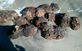 The cannonballs were discovered on a South Carolina beach in the wake of Hurricane Matthew.