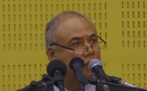 Tongan Prime Minister Dr 'Aisake Eke speaking at the National Development Summit. 18 March 2025