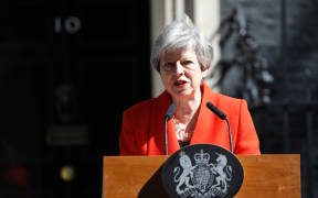 Britain's Prime Minister Theresa May announces her resignation outside 10 Downing street in central London on May 24, 2019.