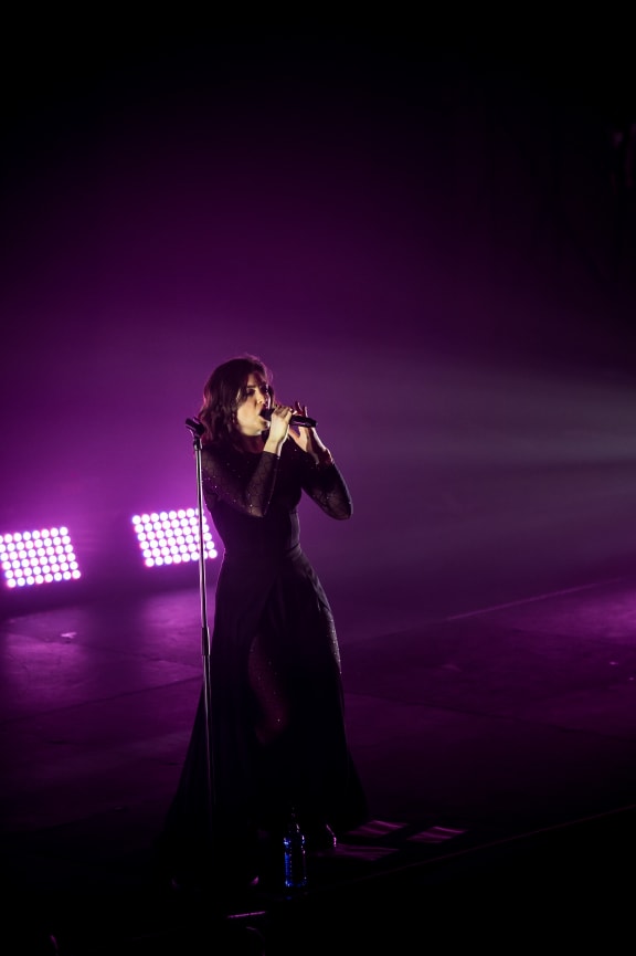 Lorde on stage at the Dunedin Town Hall