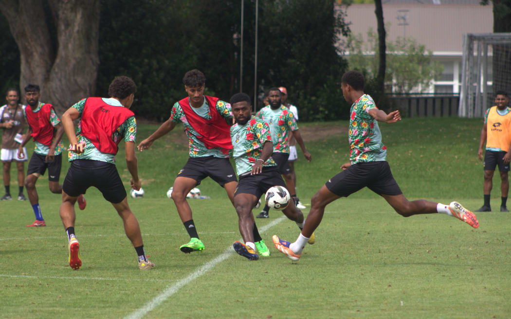 Bula FC training at Taharoto Park, Takapuna.