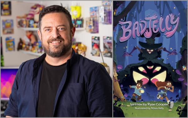 Image of Ryan Cooper of Mukpuddy animation and the Badjelly book cover.