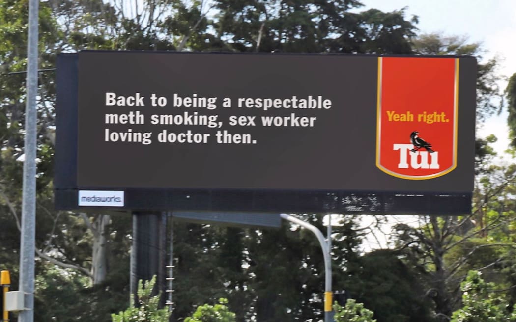 Tui Breweries' latest billboard.