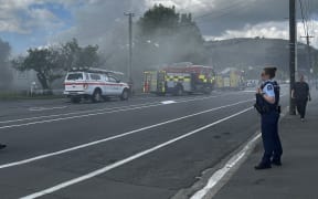 Smoke from a house fire in St Martins,, Christchurch could be seen billowing across the city, on Labour Day, 28 October, 2024.