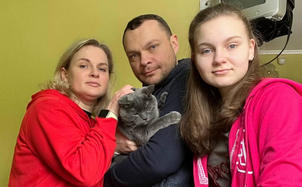 Oleg Naumenko, his wife, daughter and their cat have fled Kyiv.