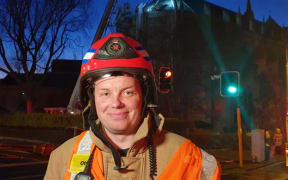 FENZ senior station officer, Dunedin, Simon Smith, at St Paul's Cathedral.