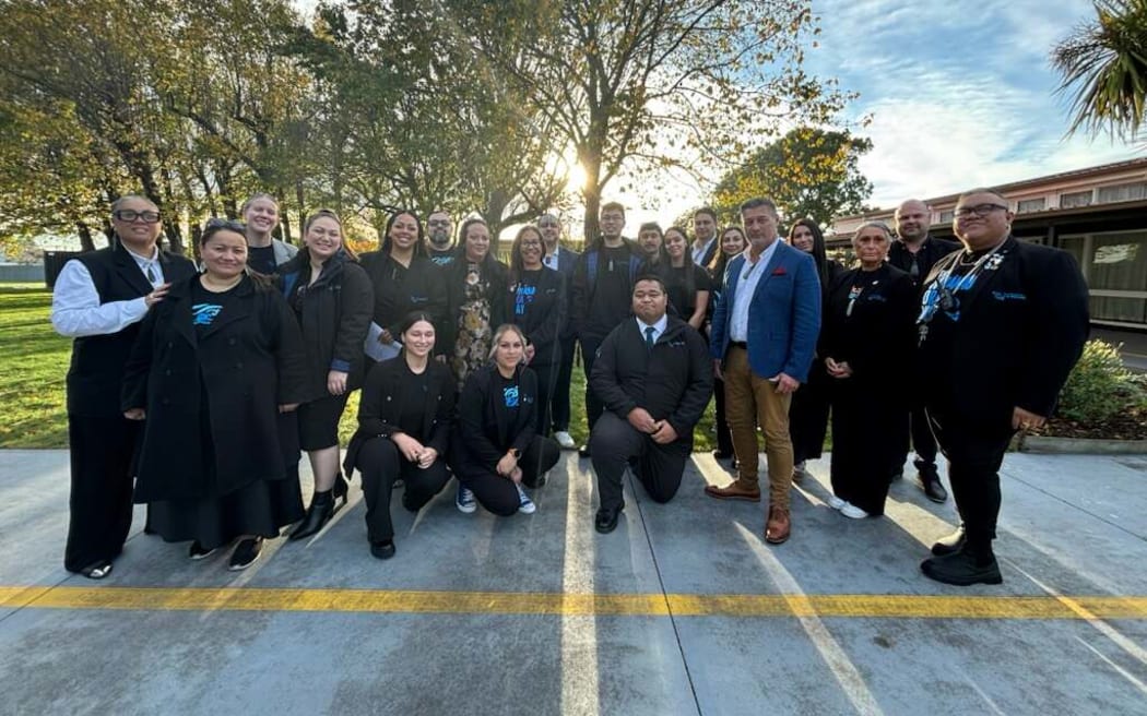 Staff from Whānau Ora commissioning agency Te Pūtahitanga o Te Waipounamu, at a farewell event in Christchurch ahead of the agency's closure at the end of June.