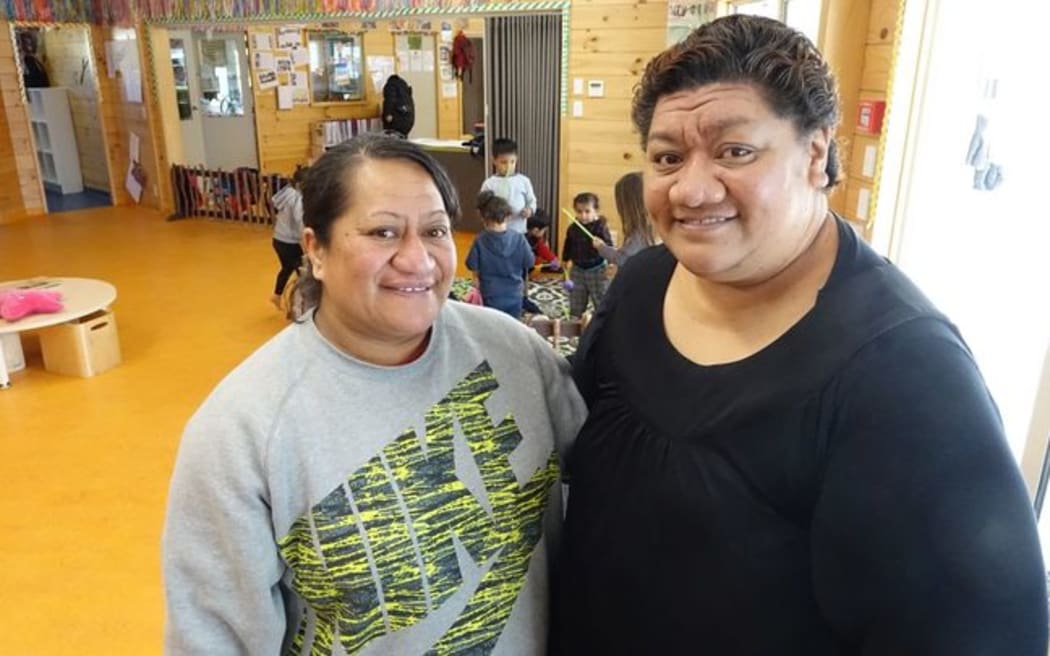 Nuanua Kindergarten head teacher Ina Ropu-Tengaru, left, and Whānau Manaaki Kindergartens senior manager of communities and participation, Caroline Mareko.