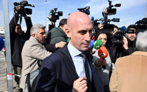 Former president of the Spanish football federation Luis Rubiales leaves the court, 2025.