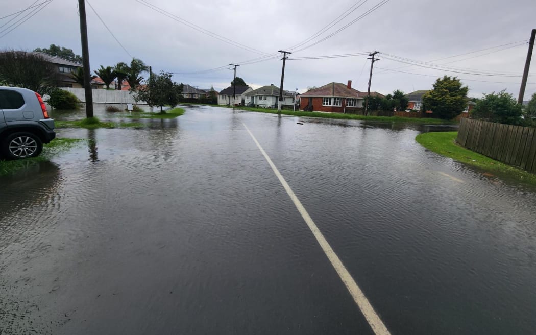 Oakley Creek overflowed in Walmsley Park, Mt albert causing flooding on properties nearby on 9 May, 2023.