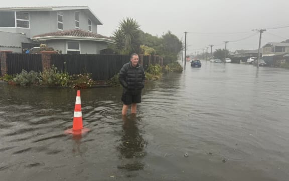 Flooding in New Brighton in Christchurch on 21 May 2024