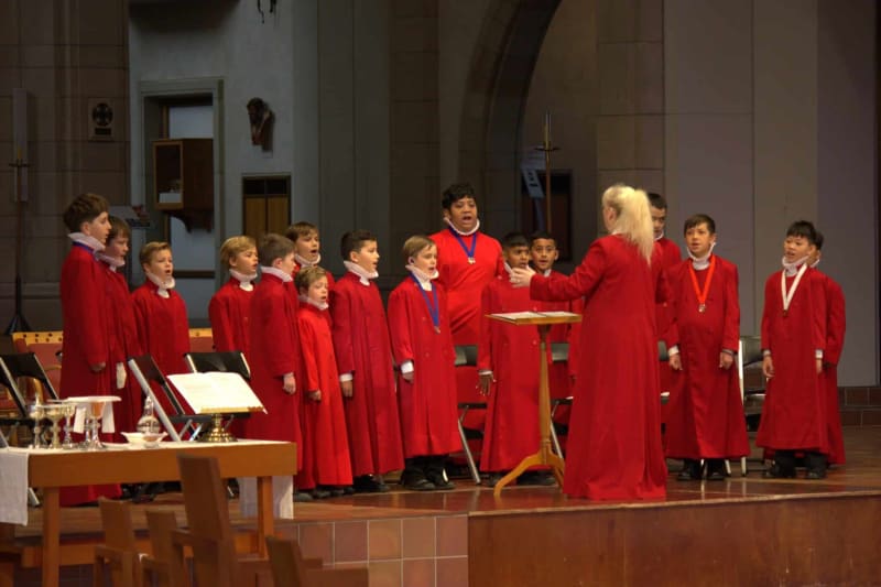 The Auckland Boys' Choir lead the worship at Holy Trinity Cathedral, Auckland.