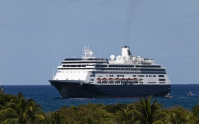 MS Zaandam Cruise Ship approaches to Port Everglades in Fort Lauderdale, Florida