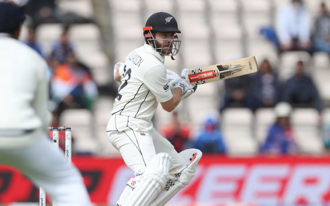 Kane Williamson bats.