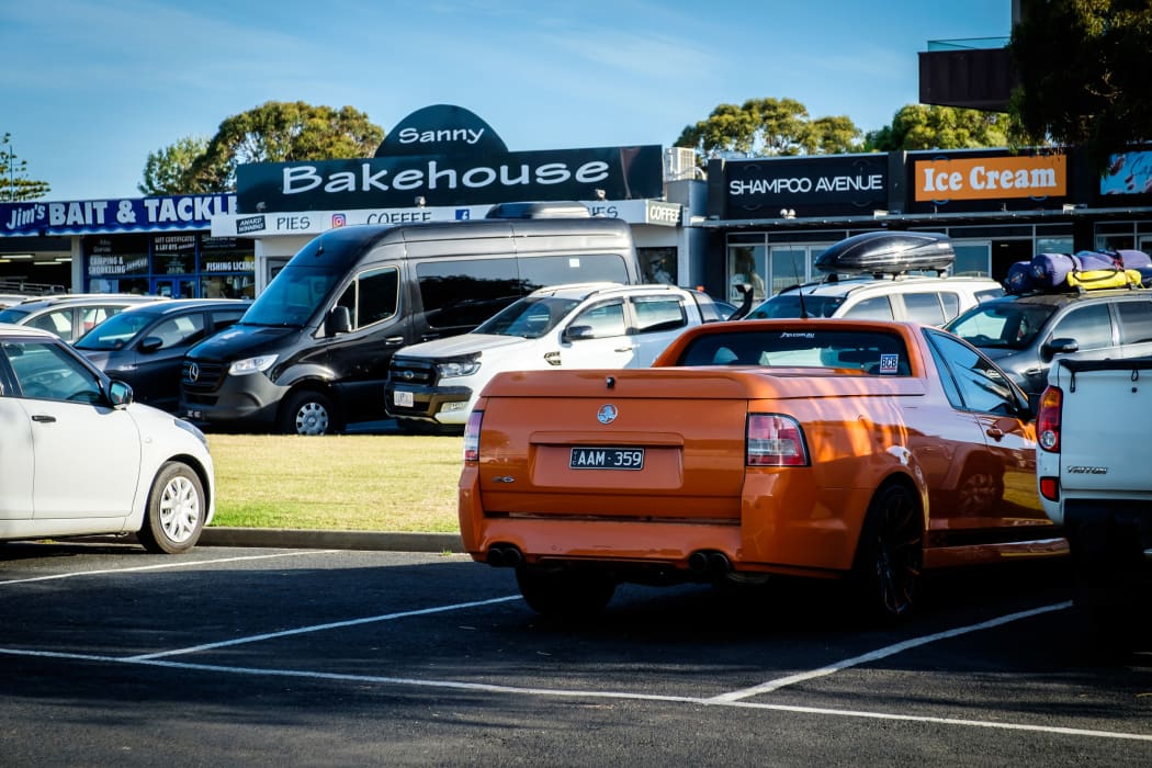 Melbourne, Australia - January 02, 2020: A back view of Holden Magnum SV6 parking near the San Remo beach, brand in Australia and New Zealand
