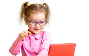 child in glasses