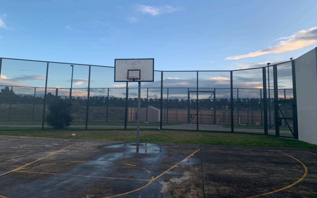 The yard at a secure care unit.