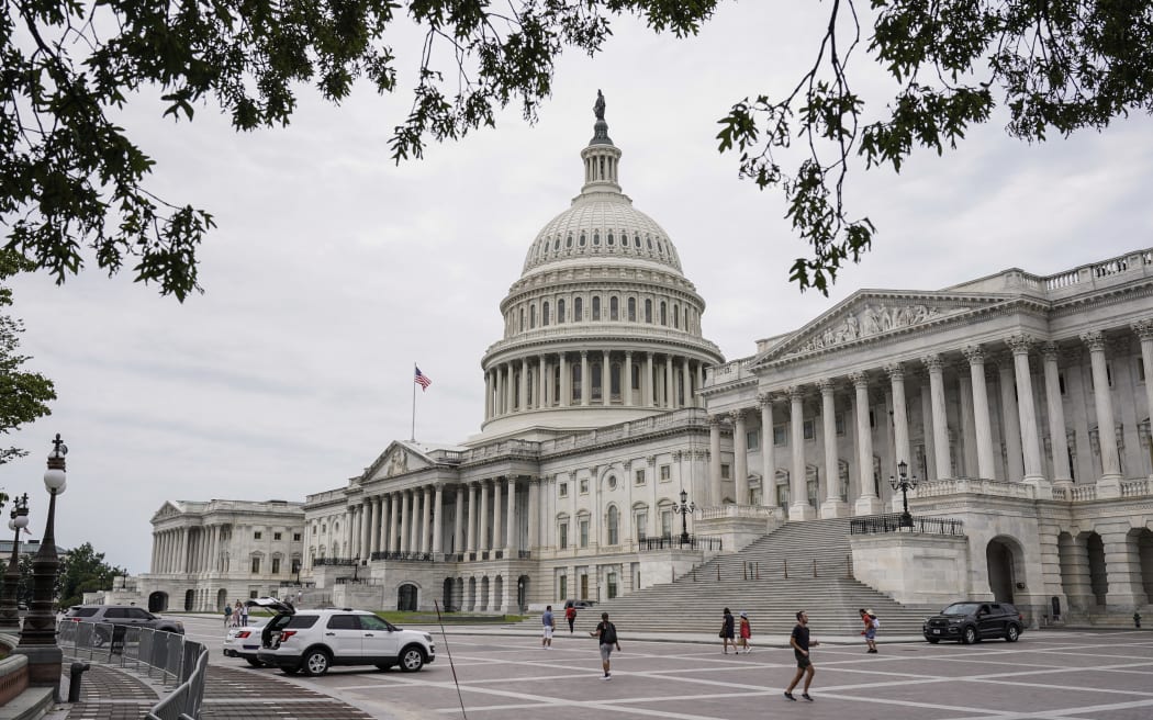 The US Capitol stands before the senate continues debate on a $1 trillion infrastructure bill on 31 July , 2021 in Washington, DC.
