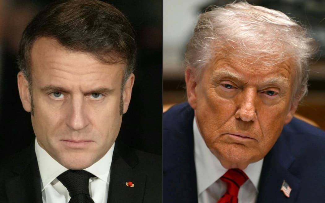 France's President Emmanuel Macron  and US President Donald Trump.