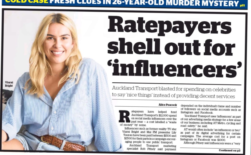 Herald on Sunday front pages $12k of digital ad spending. Must be an election coming up . . .