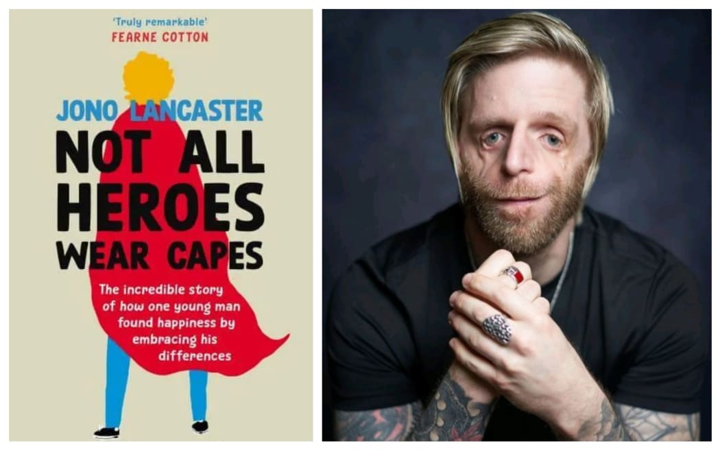 Jono Lancaster and his book, 'Not All Heroes Wear Capes'.