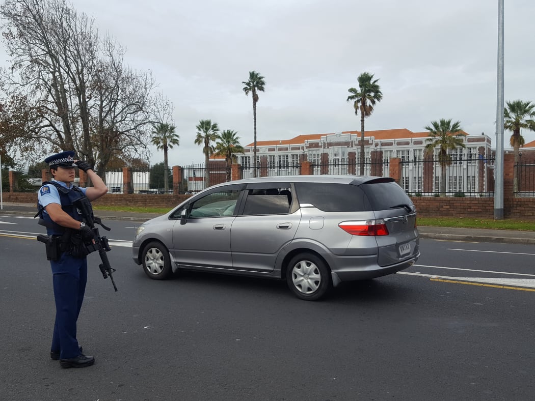 An armed officer in the area.