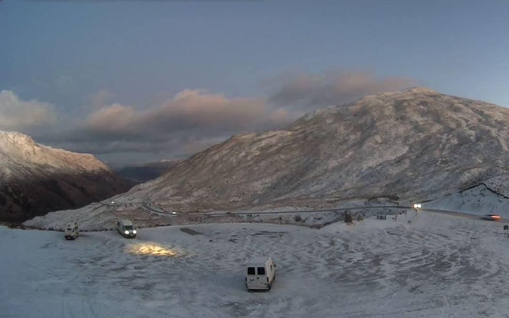 Crown Range Summit on 1 July, captured by MetService.