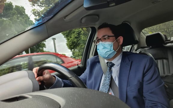 Labour MP Tangi Utikere heads to an appointment in his electorate