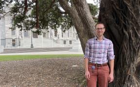 Joey Shannon in Parliament grounds